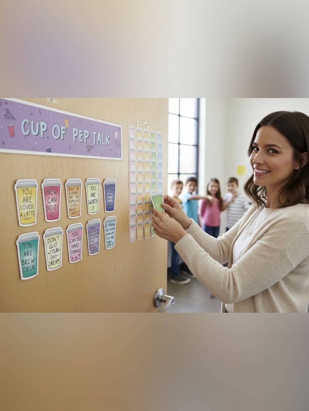 Inspirational Coffee-Themed Magnetic Notes - Pastel Assorted